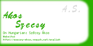 akos szecsy business card