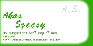 akos szecsy business card